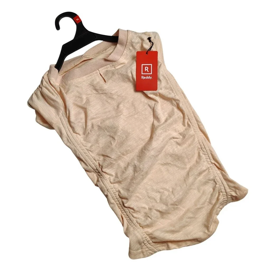 Reddy Dog XL Beige Ruched Detail Lightweight Pet T-Shirt
